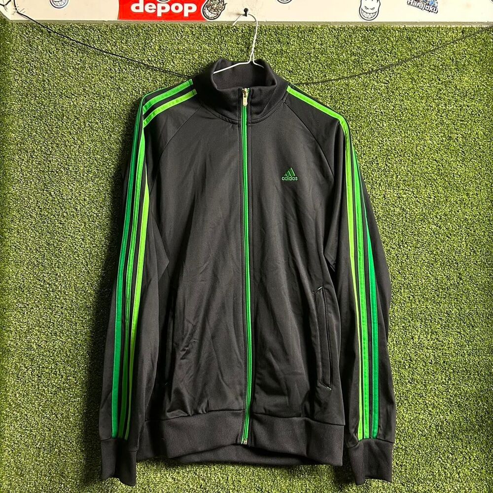 Adidas Men's Black and Grey Jacket